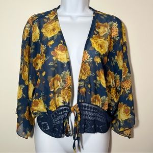 Navy Blue Sheer Cardigan